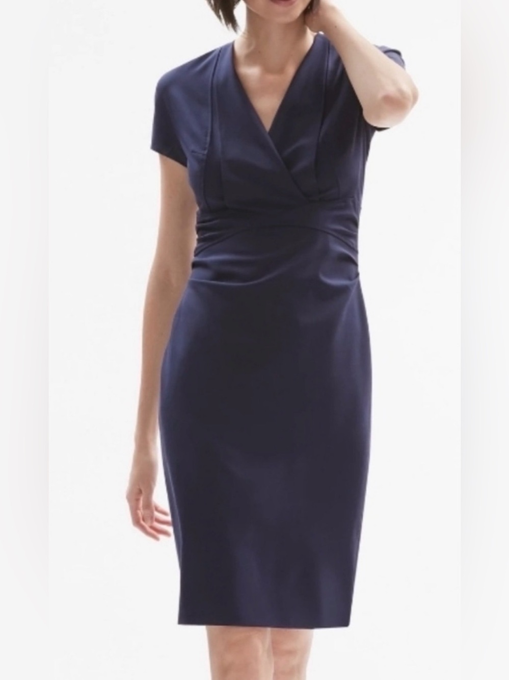 M.M.LaFleur The Emma Dress Midnight Navy Wool Sheath – Size 10
